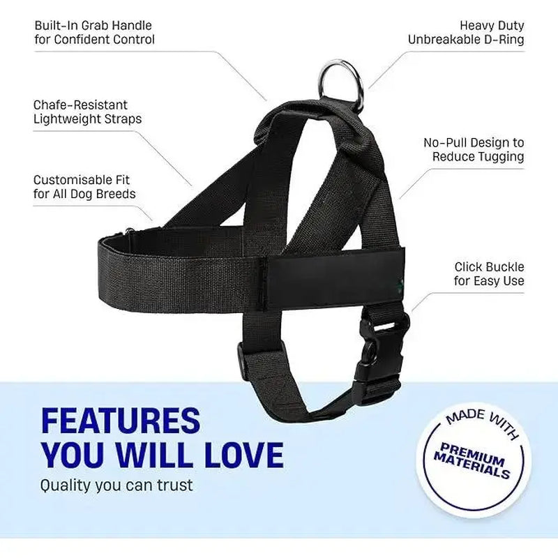 Dog Friendly Co. Harness - Easy to Fit No-Pull Design - Safe Secure and Comfortable - Ideal for All Dogs- Adjustable Straps for Perfect Fit - Chafe-Resistant Lightweight Straps